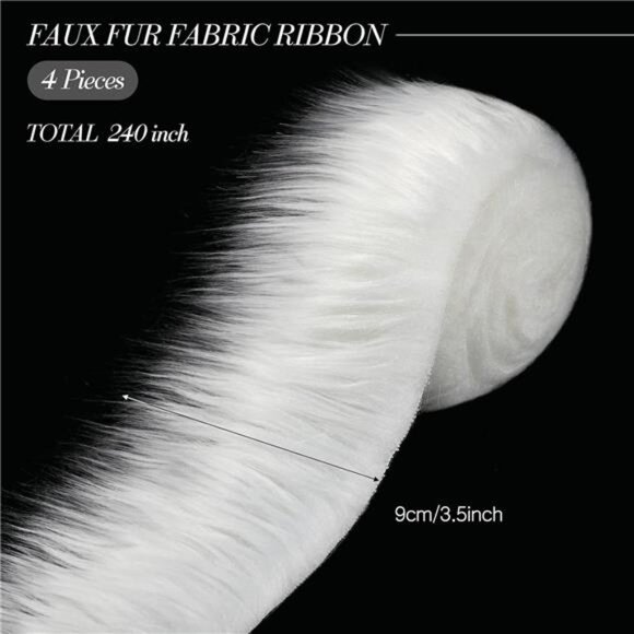 4 Pieces Faux Fox Fur Fabric Shaggy Fur Patches Fabric Trim Ribbon Chair Cover - Picture 13 of 14